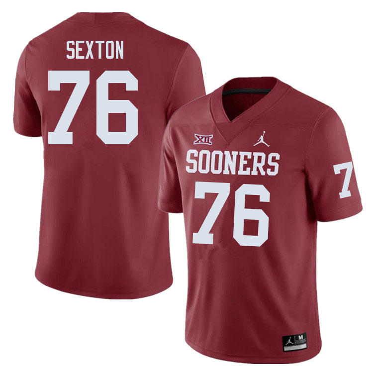 Men #76 Jacob Sexton Oklahoma Sooners College Football Jerseys Sale-Crimson